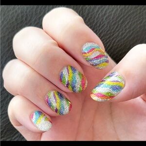 Color Street Silver and Red Nail Polish Strips
